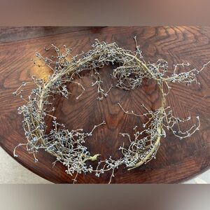 Natural Berry Twig Holiday Wreath - Blue